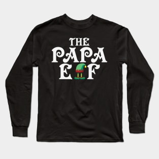 Papa Elf Funny Elf Costume Christmas Gift For Dad Long Sleeve T-Shirt